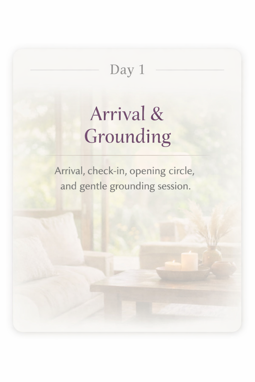 Day 1 - Arrival & Grounding